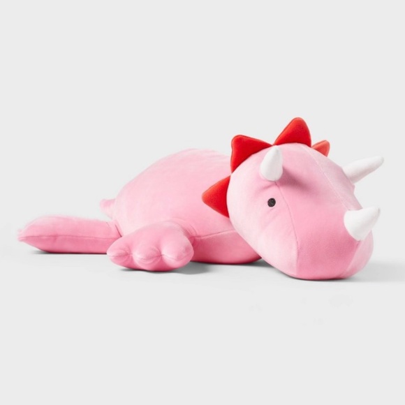 Bright Pink Dinosaur Weighted Plush Throw Pillow - Pillowfort - Picture 1 of 11